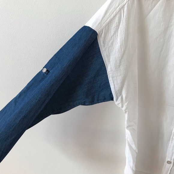 NSF white and chambray button down - Picture 3 of 10